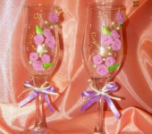Свадебные аксессуары - Праздничные бокалы "Лиловое настроение"