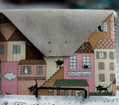 Сумки, рюкзаки - Клатч-конверт " Коты и крыши"